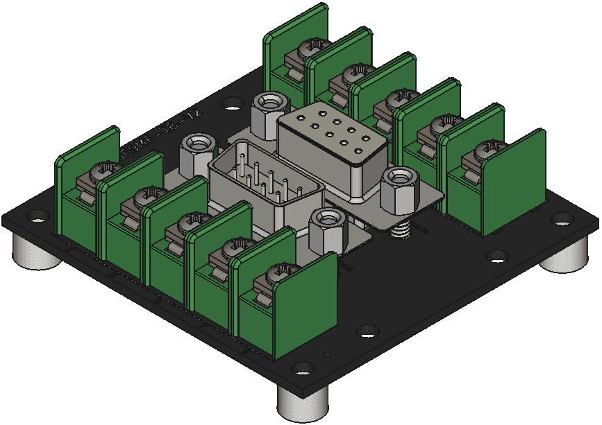 DE9MF-TB-V2をネジ取付けする際の組立完成図