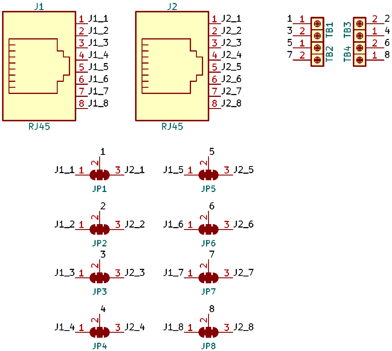 schematic RJ45-TB-V2の回路図